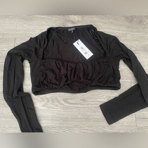 Dynamite Haut Mini top in Jet Black